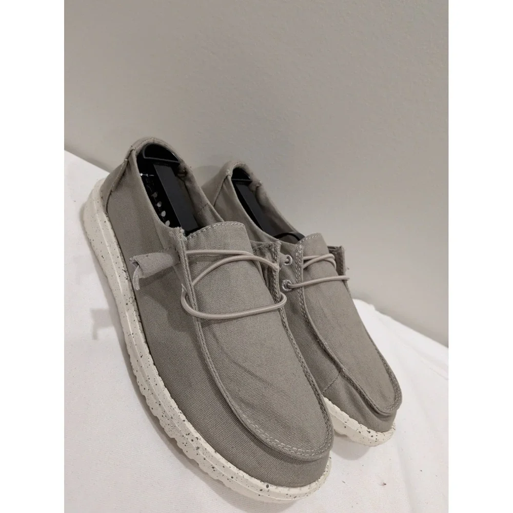 Hey Dude Wendy Grey Slip On Womens Comfort Loafer Boat Shoes Size  6